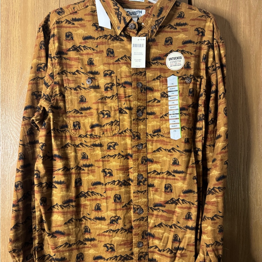 Duluth Trading Co Men's Tan Patterned Shirt Jacket